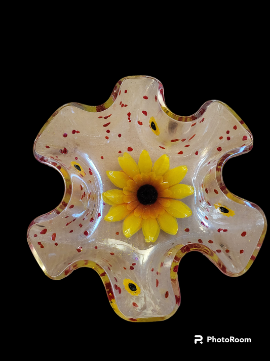 Lg. Sunflower print platter. Or Bowl