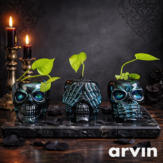 Skull Hear,See,Speak No Plant holders